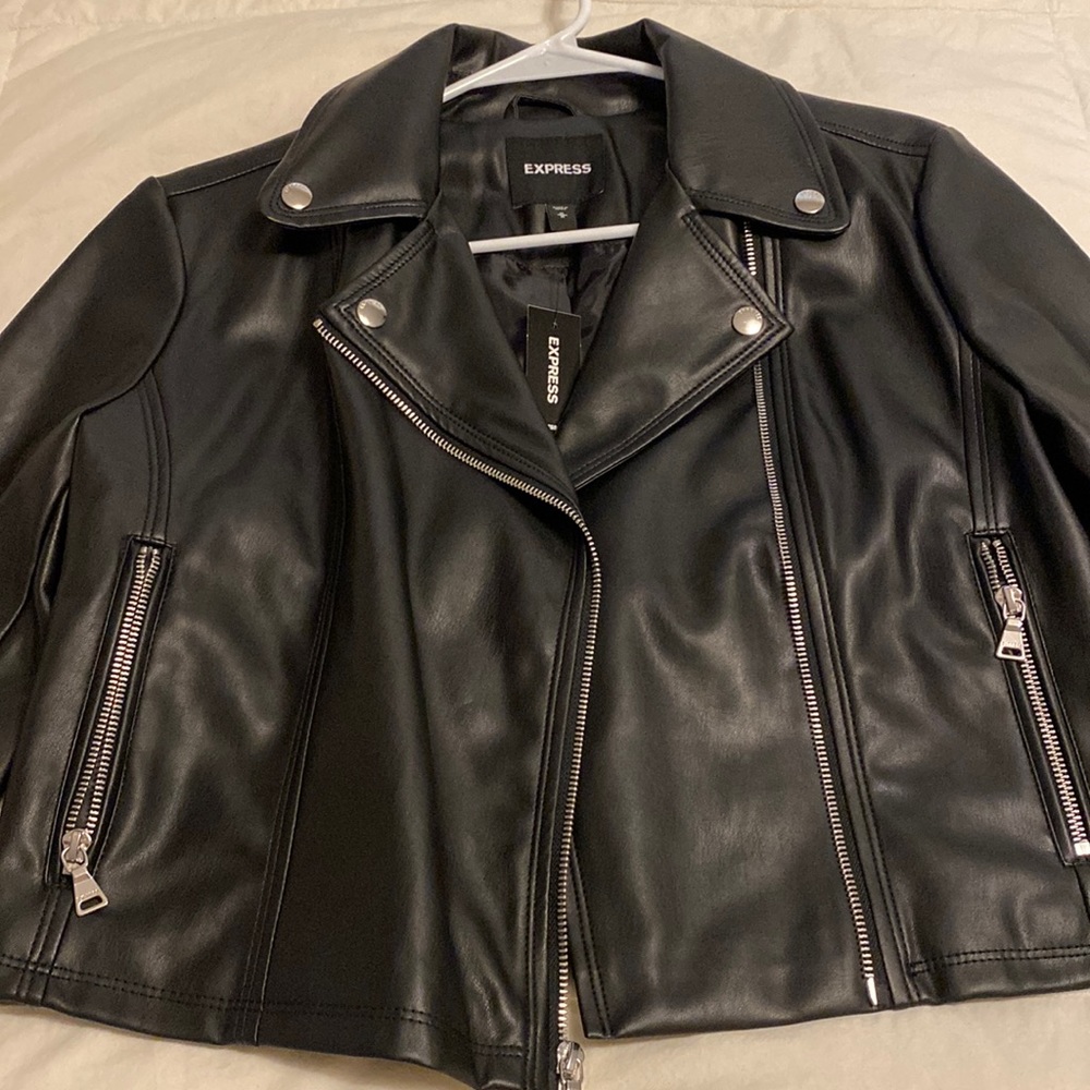 Black faux leather jacket